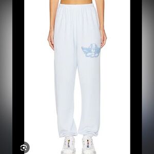 Boys Lie size large Women's Light Blue Sweatpants with pockets embroidered logo